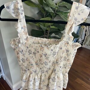 Amaryllis Cream Floral Smocked Blouse